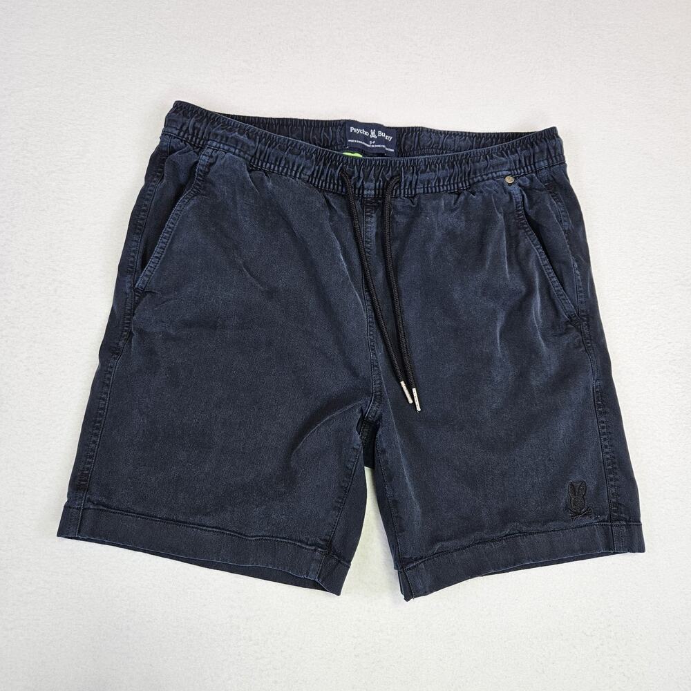 Psycho Bunny Willis Shorts Mens S Navy Stretch Tencel Lounge Chino Drawstring